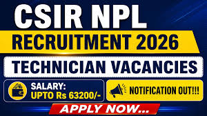 CSIR-NPL Technician Recruitment 2026