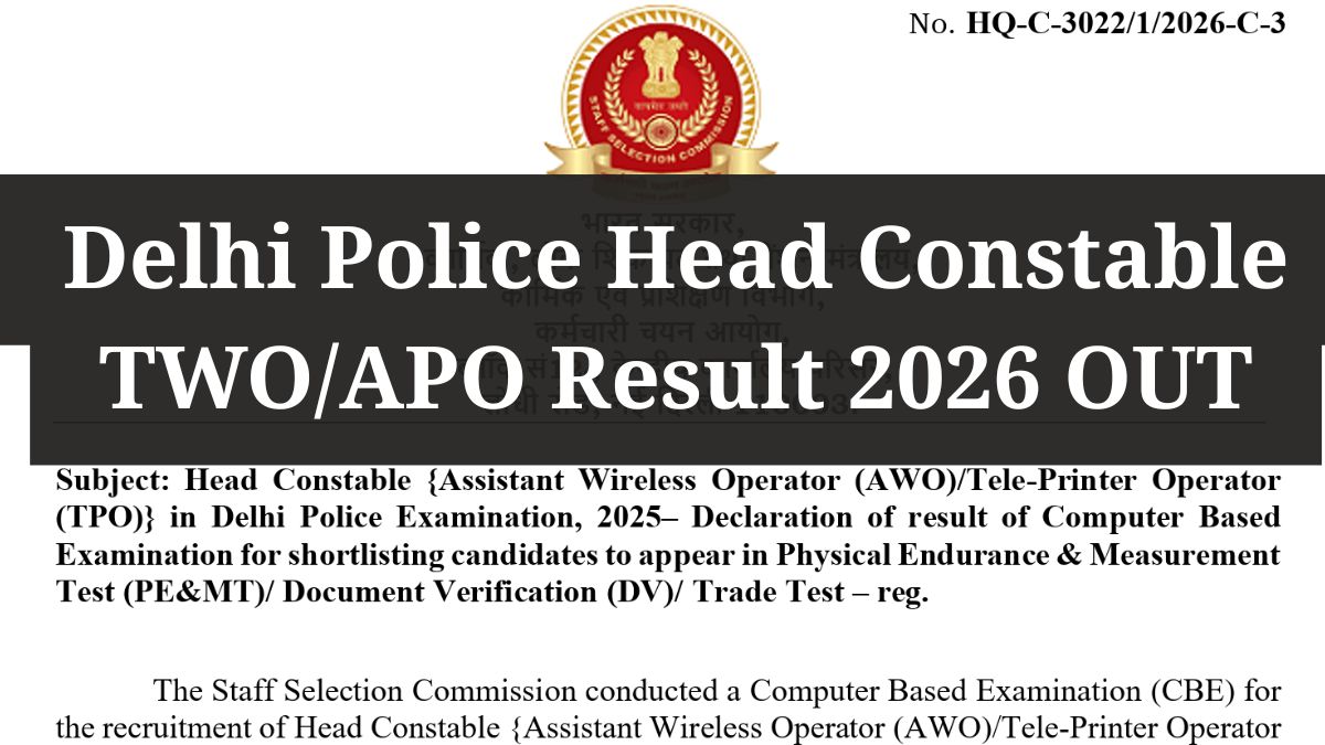 Delhi Police AWO TPO Result 2026 Out