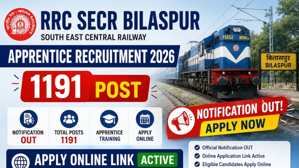 RRC SECR Bilaspur Apprentice Recruitment 2026