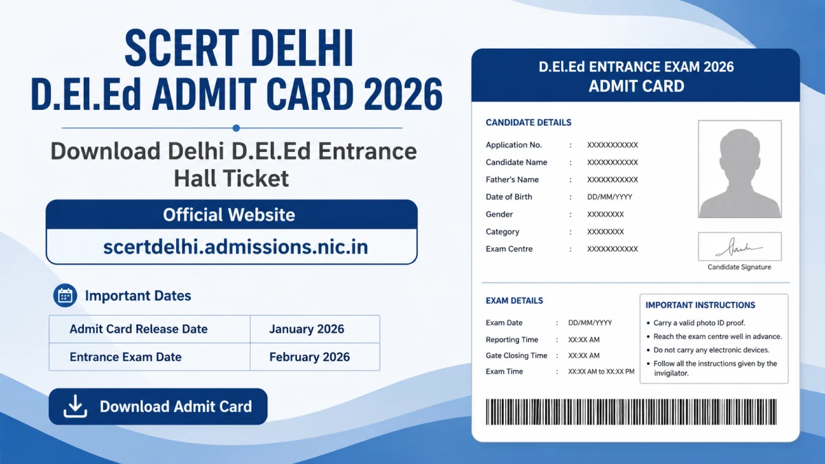 SCERT Delhi DElEd Admit Card 2026 Out