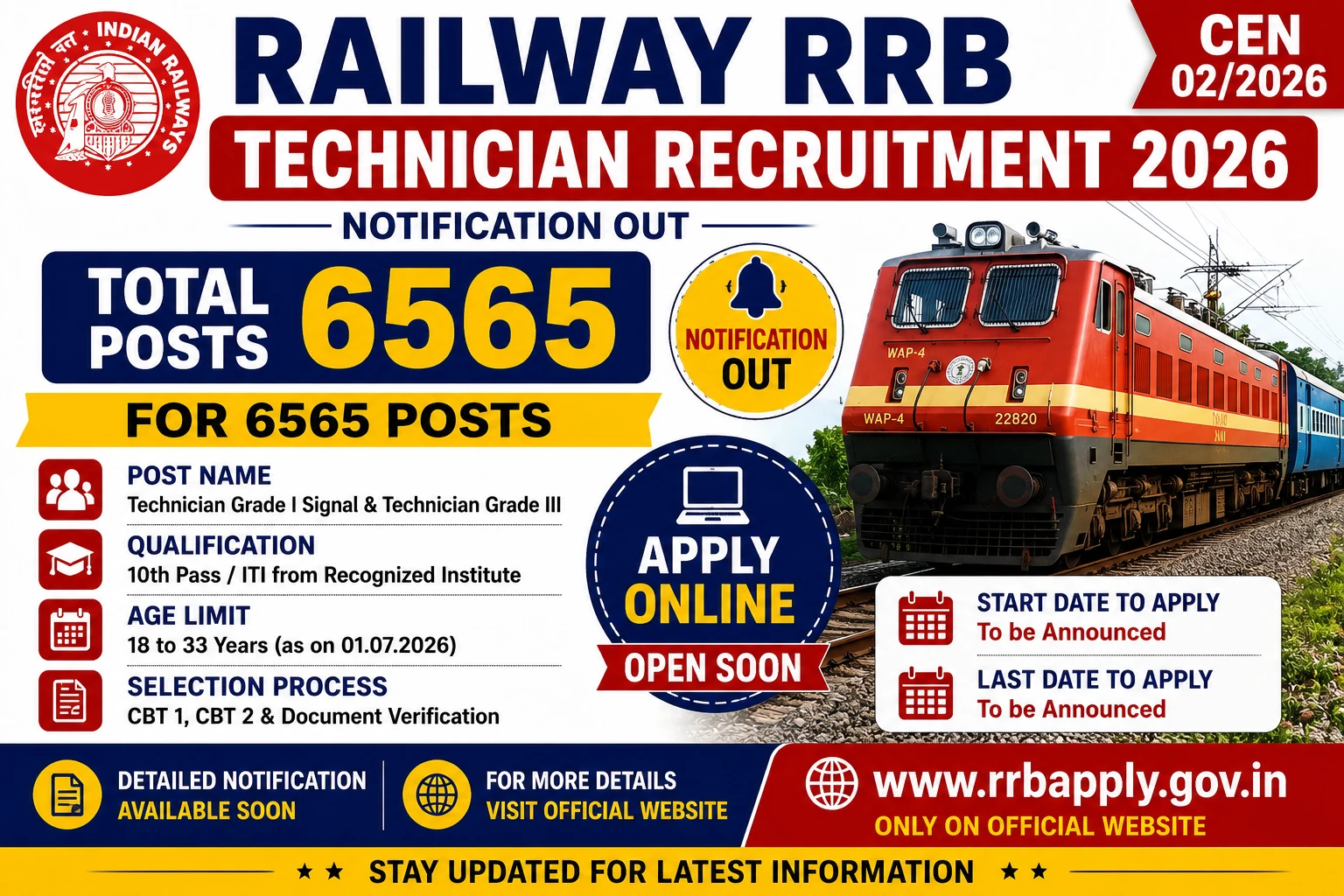 Railway RRB Technician Recruitment 2026