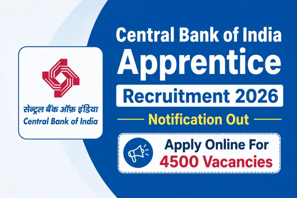 Central Bank of India Apprentice Recruitment 2026