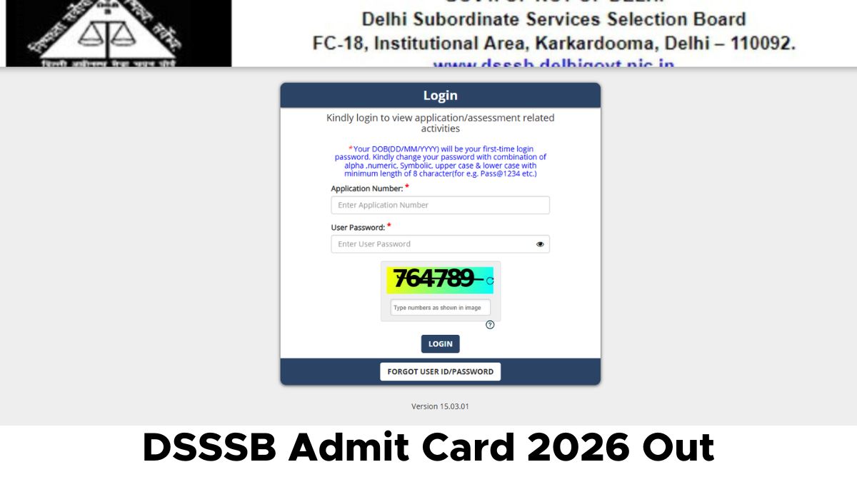 DSSSB Admit Card 2026 Out for July Exams