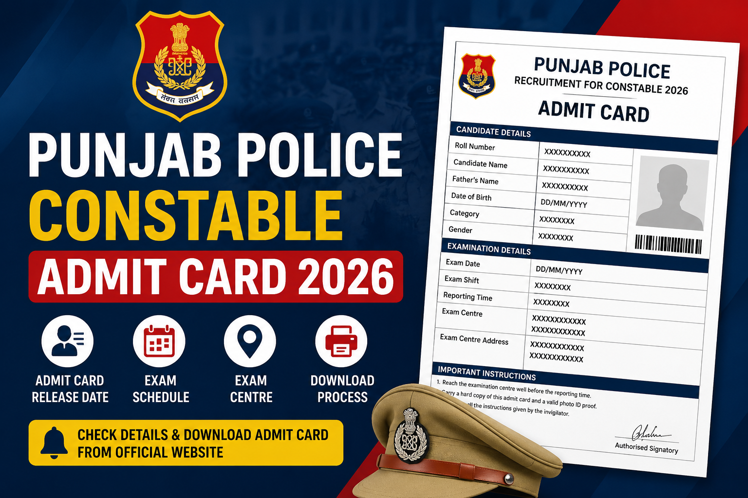 Punjab Police Constable Admit Card 2026 Out