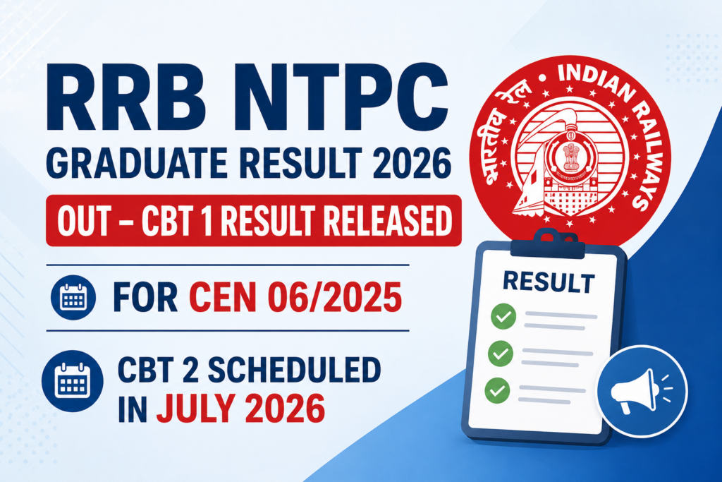 RRB NTPC Graduate CBT 1 Result 2026 Out
