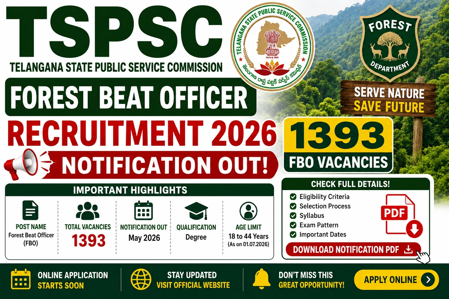 TSPSC Forest Beat Officer Recruitment 2026
