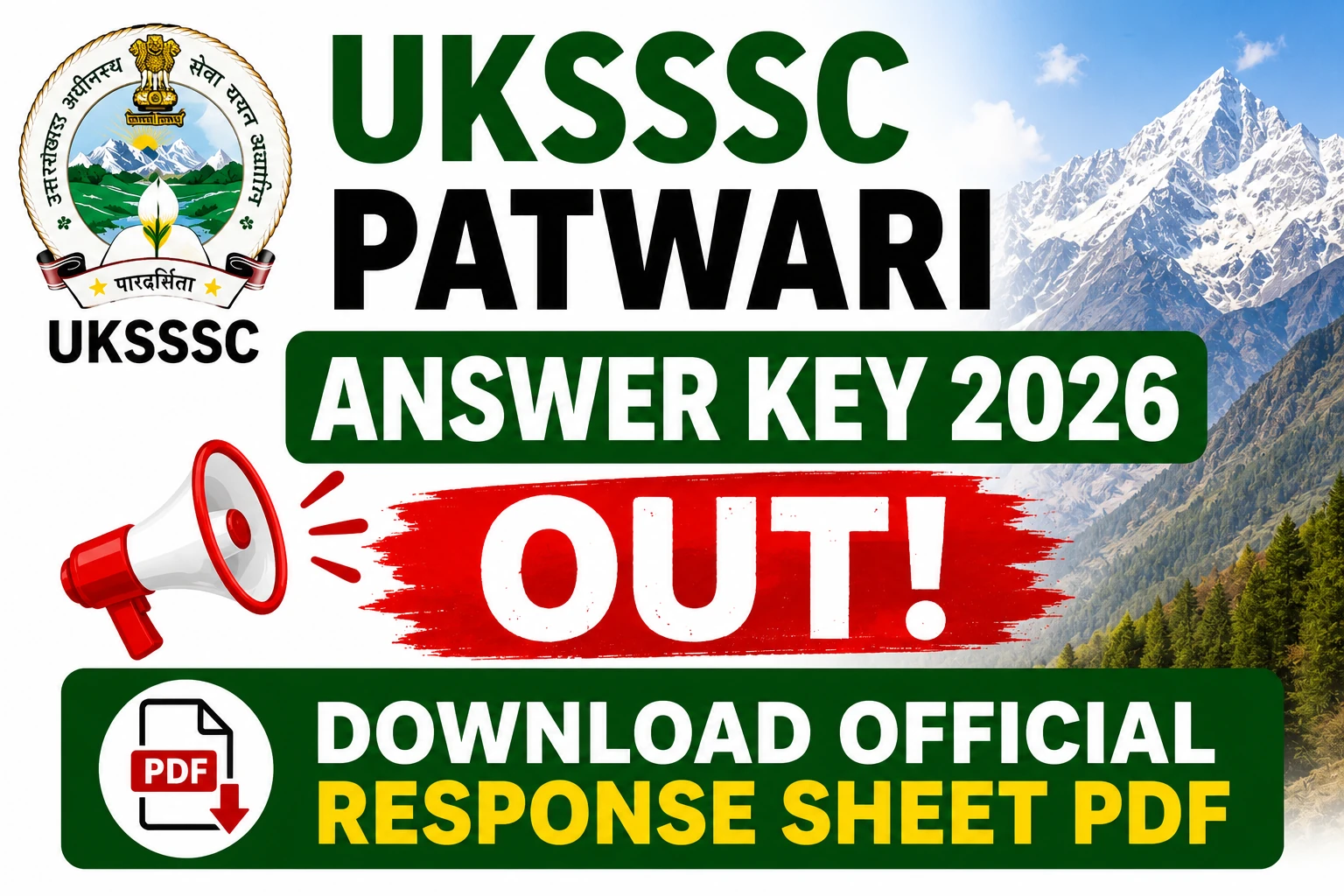 UKSSSC Patwari Answer Key 2026 Out